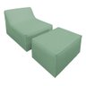 Chaise Tiktok Sofá Cama 2 Lugares com Puff Verde Menta para Redes Sociais Bz Home Decor - 5