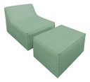 Ver imagem 5 de Chaise Tiktok Sofá Cama 2 Lugares com Puff Verde Menta para Redes Sociais Bz Home Decor