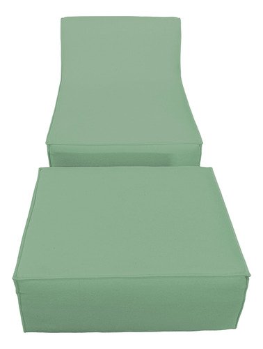 Chaise Tiktok Sofá Cama 2 Lugares com Puff Verde Menta para Redes Sociais Bz Home Decor - 3