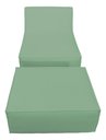 Ver imagem 4 de Chaise Tiktok Sofá Cama 2 Lugares com Puff Verde Menta para Redes Sociais Bz Home Decor