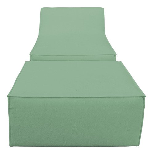 Chaise Tiktok Sofá Cama 2 Lugares com Puff Verde Menta para Redes Sociais Bz Home Decor - 2