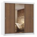 Ver imagem 3 de Guarda-roupa Casal Madesa Lyon 3 Portas de Correr com Espelho 2 Gavetas