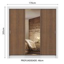 Ver imagem 4 de Guarda-roupa Casal Madesa Lyon 3 Portas de Correr com Espelho 2 Gavetas