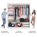 Ver imagem 5 de Guarda-roupa Casal Madesa Lyon 3 Portas de Correr com Espelho 2 Gavetas