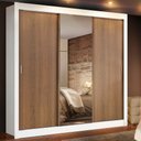Ver imagem 1 de Guarda-roupa Casal Madesa Lyon 3 Portas de Correr com Espelho 2 Gavetas