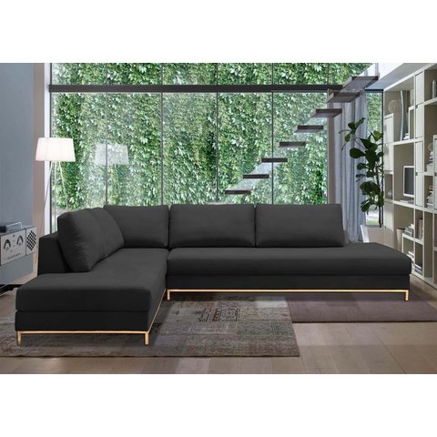 Sofá de Canto em L , Chaise Lado Esquerdo - EGO002: Preto