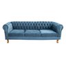 Sofá Chesterfield Capitonê Duque 1.8M Clássico Sala Recepção Barbearia:SUEDE AZUL PETROLEO - 2