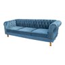 Sofá Chesterfield Capitonê Duque 1.8M Clássico Sala Recepção Barbearia:SUEDE AZUL PETROLEO - 1