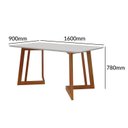 Ver imagem 4 de Mesa de Jantar sem Vidro Madeira Maciça Retangular 6 Lugares Califórnia Marrom/Caramelo/Nevaska