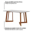 Ver imagem 6 de Mesa de Jantar sem Vidro Madeira Maciça Retangular 6 Lugares Califórnia Marrom/Caramelo/Nevaska