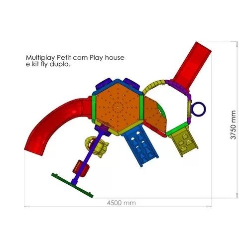 Playground Multiplay Petit Play House e Kit Fly Duplo Freso - 3