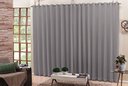 Ver imagem 1 de cortina sala quarto voal liso cinza c/ forro cinza 4,00x2,50