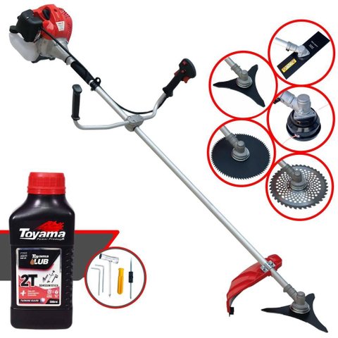 Roçadeira Multifuncional Anmax Cg430p-tb C/ Carretel + 4 Lâminas de Cortes + Óleo Toyama