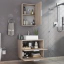 Ver imagem 3 de Conjunto Gabinete Banheiro Rubi 60cm - Gabinete + Cuba + Espelheira - Madeirado Inteiro