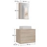 Conjunto Gabinete Banheiro Rubi 60cm - Gabinete + Cuba + Espelheira - Madeirado Inteiro - 6