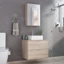 Ver imagem 2 de Conjunto Gabinete Banheiro Rubi 60cm - Gabinete + Cuba + Espelheira - Madeirado Inteiro