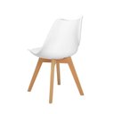 Ver imagem 2 de Conjunto Mesa de Jantar Leda 90cm Branca Tampo em MDF com 4 Cadeiras Eames Wood Leda Branca