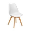 Ver imagem 4 de Conjunto Mesa de Jantar Leda 90cm Branca Tampo em MDF com 4 Cadeiras Eames Wood Leda Branca