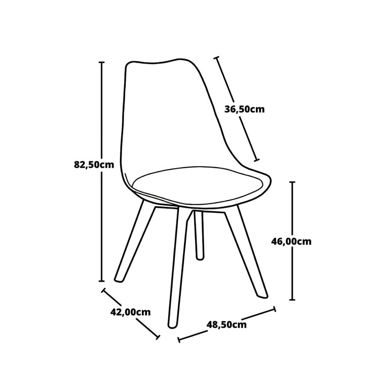 Conjunto Mesa de Jantar Leda 80cm Branca com 4 Cadeiras Eames Wood Leda Branca. - 4