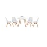 Conjunto Mesa de Jantar Leda 90cm Branca Tampo em Mdf com 4 Cadeiras Eames Wood Leda Branca - 7