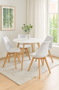 Ver imagem 5 de Conjunto Mesa de Jantar Leda 90cm Branca Tampo em MDF com 4 Cadeiras Eames Wood Leda Branca