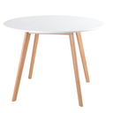 Ver mais imagens de Conjunto Mesa de Jantar Leda 90cm Branca Tampo em MDF com 4 Cadeiras Eames Wood Leda Branca