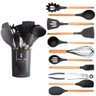 Conjunto 12 Utensílios Cozinha Silicone Conjunto Cabo - 1