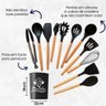 Conjunto 12 Utensílios Cozinha Silicone Conjunto Cabo - 3