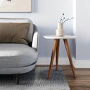 Ver imagem 1 de Mesa Lateral 100% MDF 50cm Tampo Esmeralda Branco