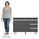 Ver imagem 5 de Balcão Gabinete Para Pia 120cm com Tampo 2 Portas Andréia Cinza - AJL Móveis