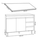Ver imagem 4 de Balcão Gabinete Para Pia 120cm com Tampo 2 Portas Andréia Cinza - AJL Móveis