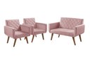 Ver imagem 1 de Conjunto Anabelle 2 Poltronas de 1 Lugar 1 Poltrona 2 Lugares Braço Unidecor Rosa