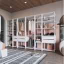 Ver imagem 1 de Guarda Roupa Closet 6 Peças com 3 Cabideiros 6 Gavetas 16 Nichos Easy Branco