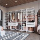 Ver imagem 1 de Guarda Roupa Closet 6 Peças com 3 Cabideiros 6 Gavetas 16 Nichos Easy