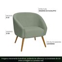 Ver imagem 6 de Poltrona Sala de Estar Mona Pés Palito Castanho Bouclé Verde Claro - Nexta Casa