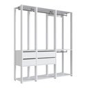 Ver imagem 3 de Guarda Roupa Closet 3 Peças com 3 Cabideiros 4 Gavetas 2 Nichos Easy Branco