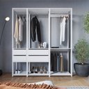 Ver imagem 1 de Guarda Roupa Closet 3 Peças com 3 Cabideiros 4 Gavetas 2 Nichos Easy Branco
