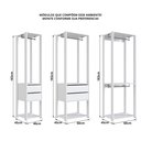 Ver imagem 6 de Guarda Roupa Closet 3 Peças com 3 Cabideiros 4 Gavetas 2 Nichos Easy