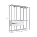Ver imagem 4 de Guarda Roupa Closet 3 Peças com 3 Cabideiros 4 Gavetas 2 Nichos Easy