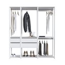 Ver imagem 2 de Guarda Roupa Closet 3 Peças com 3 Cabideiros 4 Gavetas 2 Nichos Easy Branco