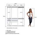Ver imagem 5 de Guarda Roupa Closet 3 Peças com 3 Cabideiros 4 Gavetas 2 Nichos Easy