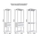 Ver imagem 6 de Guarda Roupa Closet 3 Peças com 3 Cabideiros 4 Gavetas 2 Nichos Easy Branco