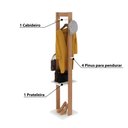 Ver imagem 3 de Cabideiro Mancebo de Chão com Prateleira - Branco/Amêndoa