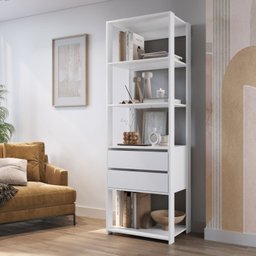 Estante para Livros Modular 3 Peças com 2 Gavetas e 14 Nichos Easy - 18