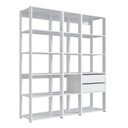Ver imagem 3 de Estante para Livros Modular 3 Peças com 2 Gavetas e 14 Nichos Easy 183cmx160cm Branco