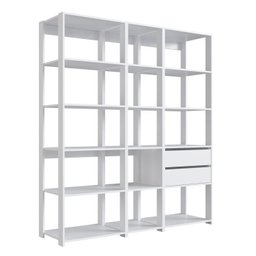 Estante para Livros Modular 3 Peças com 2 Gavetas e 14 Nichos Easy - 3