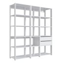 Ver imagem 3 de Estante para Livros Modular 3 Peças com 2 Gavetas e 14 Nichos Easy