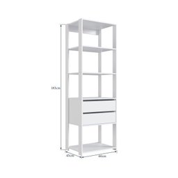 Estante para Livros Modular 3 Peças com 2 Gavetas e 14 Nichos Easy - 16