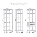 Ver imagem 6 de Estante para Livros Modular 3 Peças com 2 Gavetas e 14 Nichos Easy 183cmx160cm Branco