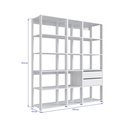 Ver imagem 4 de Estante para Livros Modular 3 Peças com 2 Gavetas e 14 Nichos Easy